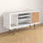 Liberty 53" Mid-Century Modern 5-Shelf TV Stand for TVs up to 50" in Natural and White-1944528257