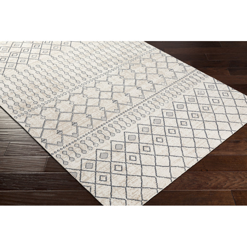 Tapis bleu / gris Swampscott, Rectangle 5 pi 3 po x 7 pi
