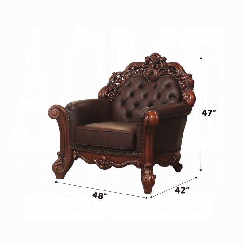 Chaise Aigner avec coussin, Bois rouge