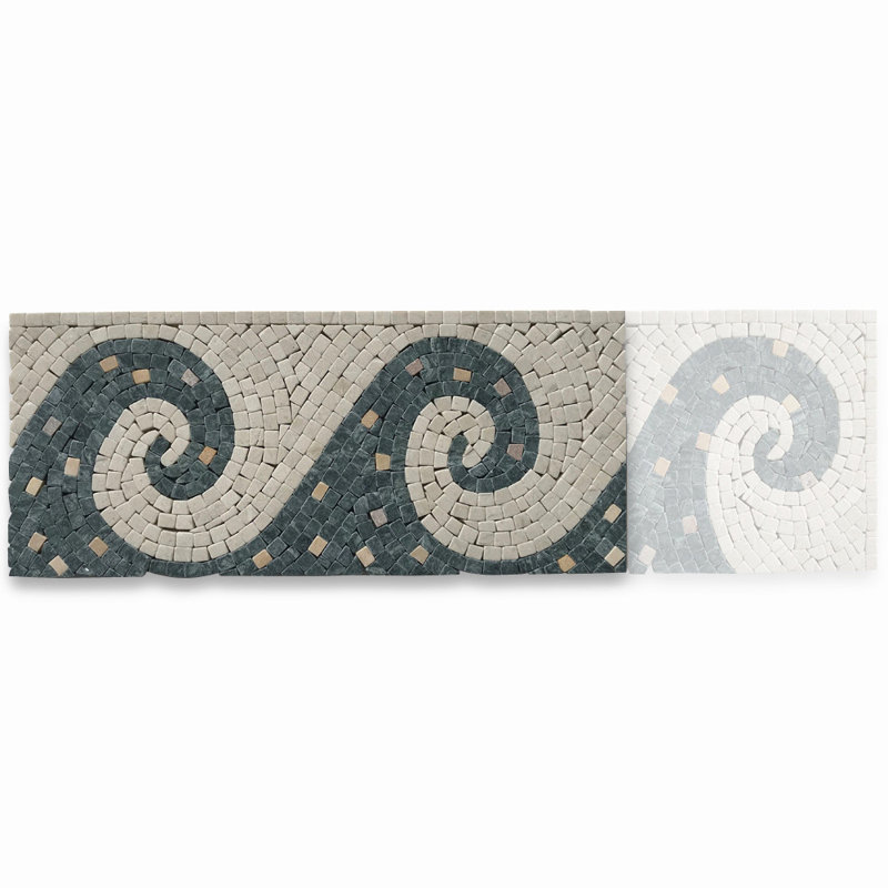 Carreau de mosaïque en marbre 6 po x 14 po