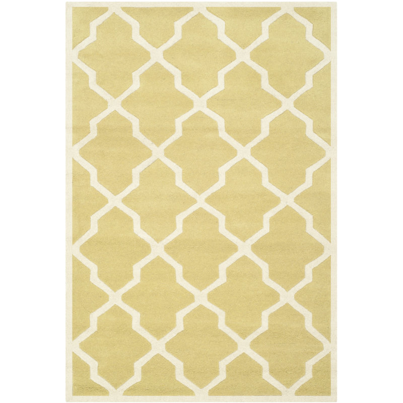 Carolene Hand Tufted Wool Geometric Rug, Rectangle 4' x 6'