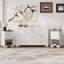 Ensemble de chambre à coucher 3 pièces, commode 6 tiroirs et deux tables de chevet avec poignées en métal