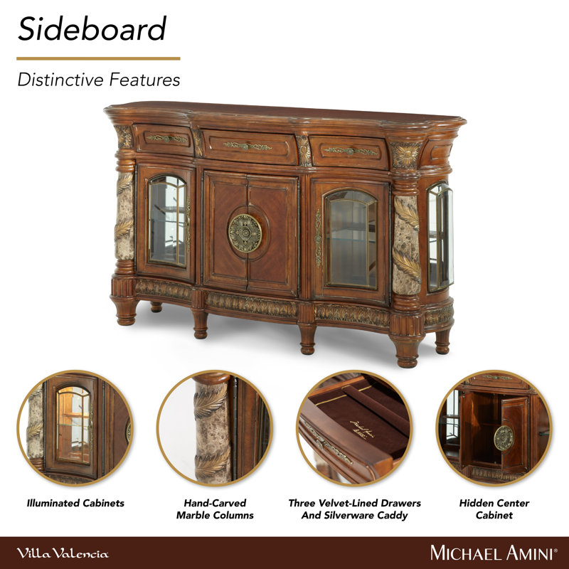 Villa Valencia 72 in. W Solid Wood Sideboard