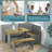 Breakfast Nook Kitchen Corner Dining Table Bench Chair Set with Storage, Space-Saving 3-4 Seat L-Shape for Farmhouse Family Home Wood-108926620