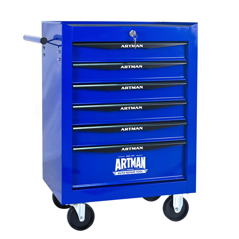 Rolling Metal Tool Chest With 6 Drawers, Blue