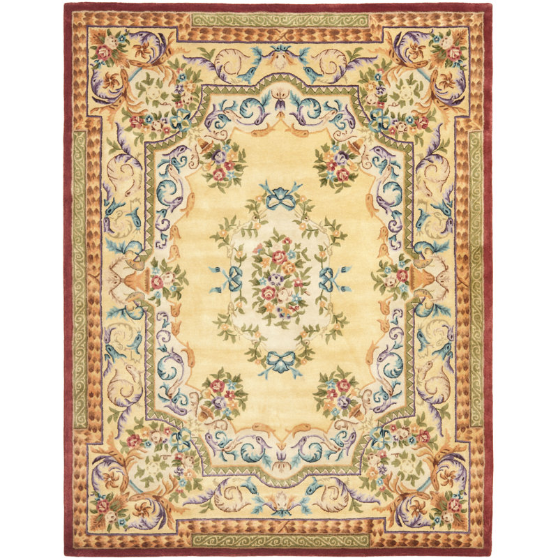 Bedgood Hand Tufted Wool Oriental Rug, Rectangle 9' x 12'