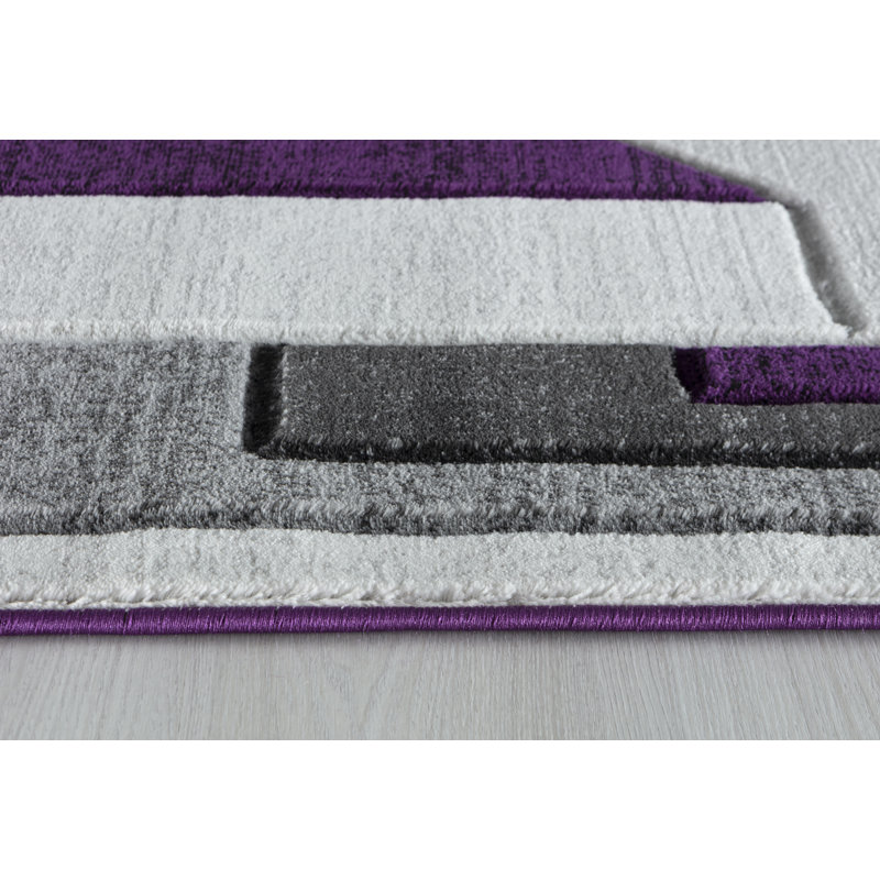 Orren Ellis Saram Performance Purple/Silver Rug & Reviews | Wayfair