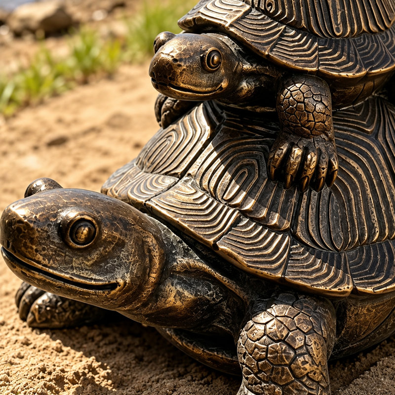 Stacked Tortoise Garden Sculpture