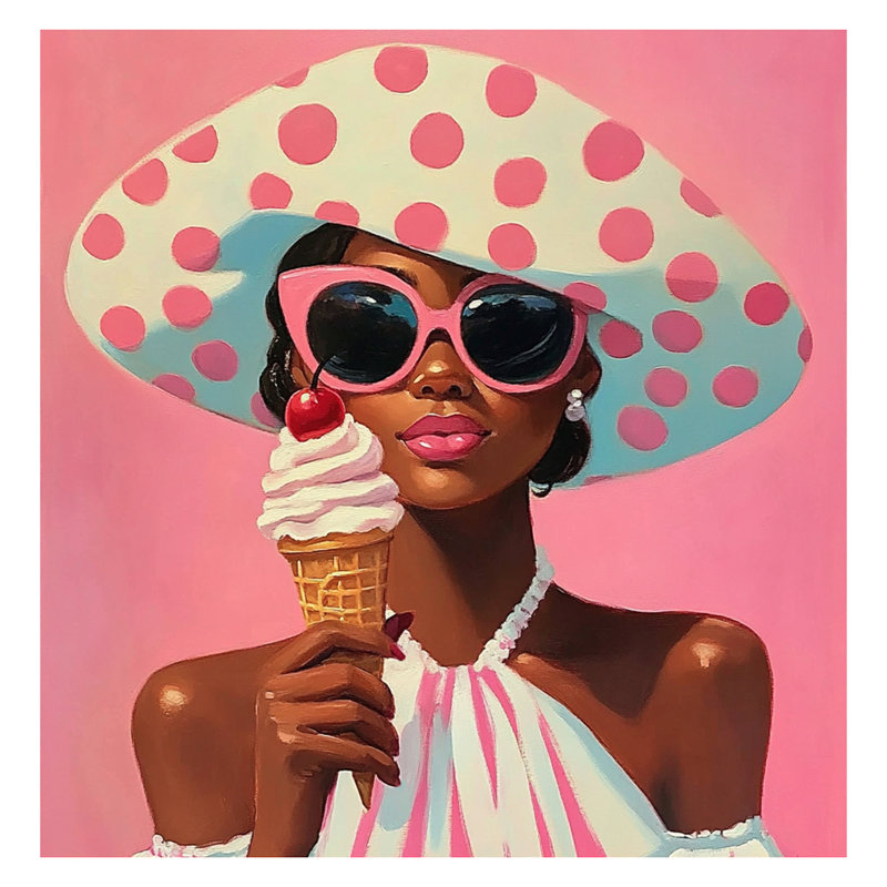 Glace sur toile rose, art mural 24 po x 24 po