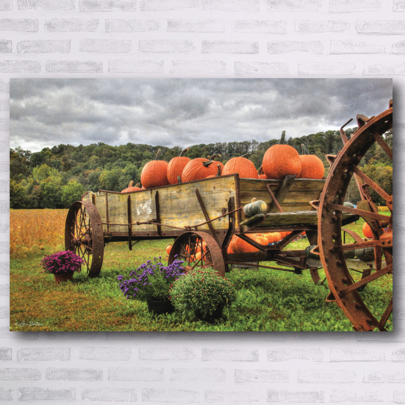 « citrouille wagon », reproduction de photo sur toile tendue