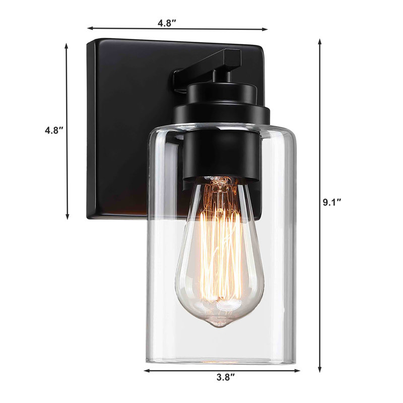 Berumen 2 - Light Dimmable Bath Sconce, Matte Black
