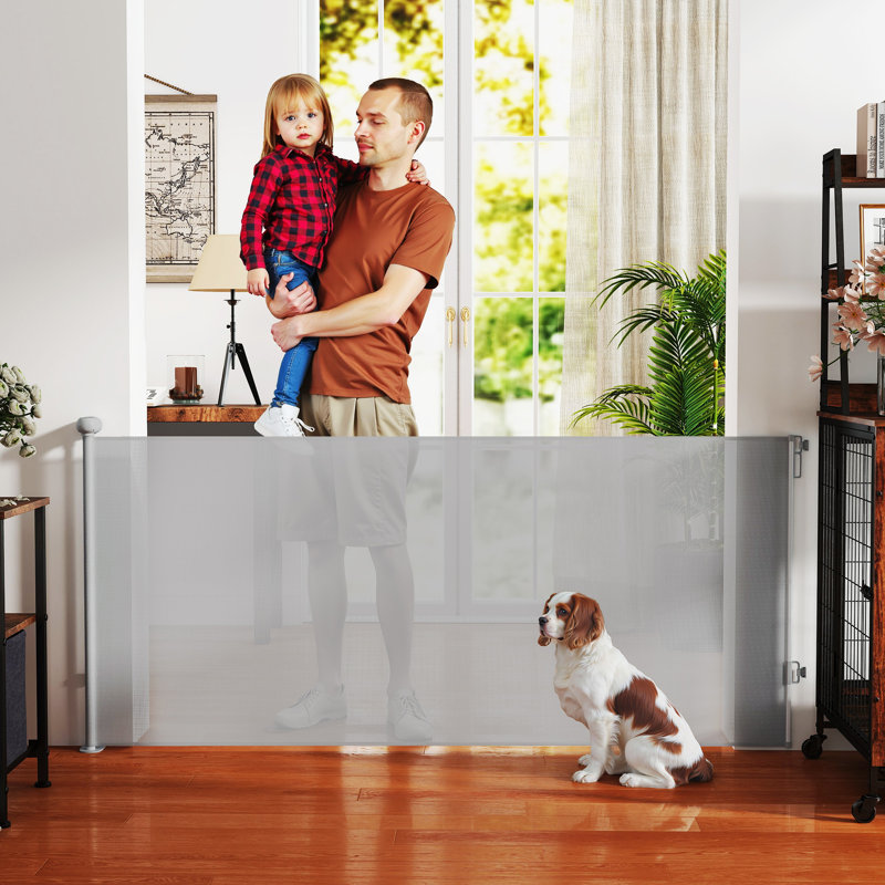 Retractable Stair Gate Dog Gate Extends Up to Wide, 86.50cm H x 186cm W x 9cm D