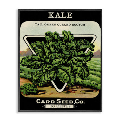 Vintage Garden Kale Framed Giclee, design by Lil' Rue