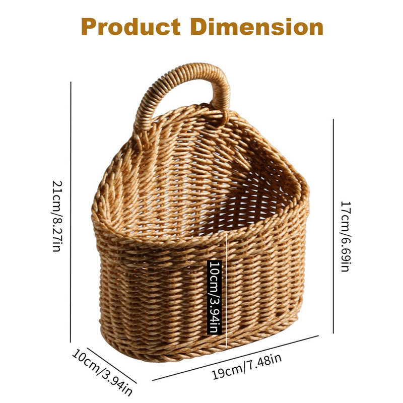 2 PACK Ginger Garlic Storage Basket Bread Basket Weaving Basket Egg Storage Kitchen Storage Holder, Light Brown