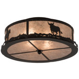 Cowboy And Steer 2 - Light Flush Mount
