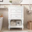 Meuble-lavabo avec lavabo en céramique, tablette ouverte et 2 tiroirs-129948140