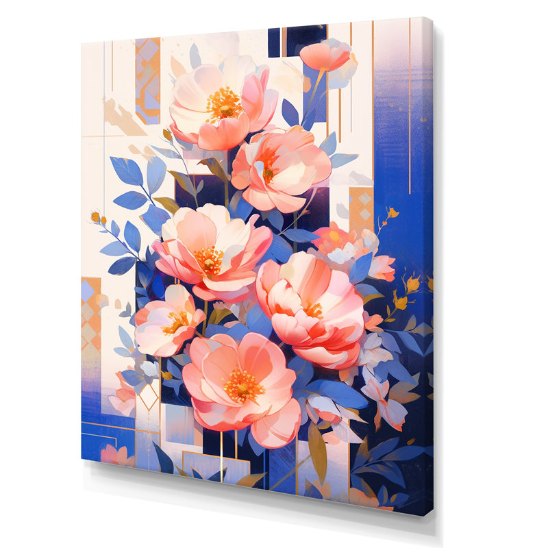 Pivoines, charme serein sur toile, H 32 po x l 24 po x P 1 po, Toile tendue