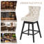 Tabourets pivotants à hauteur de comptoir avec dossier, chaises d'îlot de cuisine rembourrées, structure en bois massif avec garniture cloutée, ensemble de 4-89112581-89112578