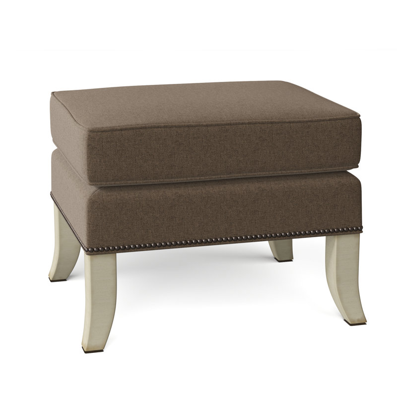 Andrew Upholstered Ottoman, Alabaster (3157 73), Creme Brulee, Pewter