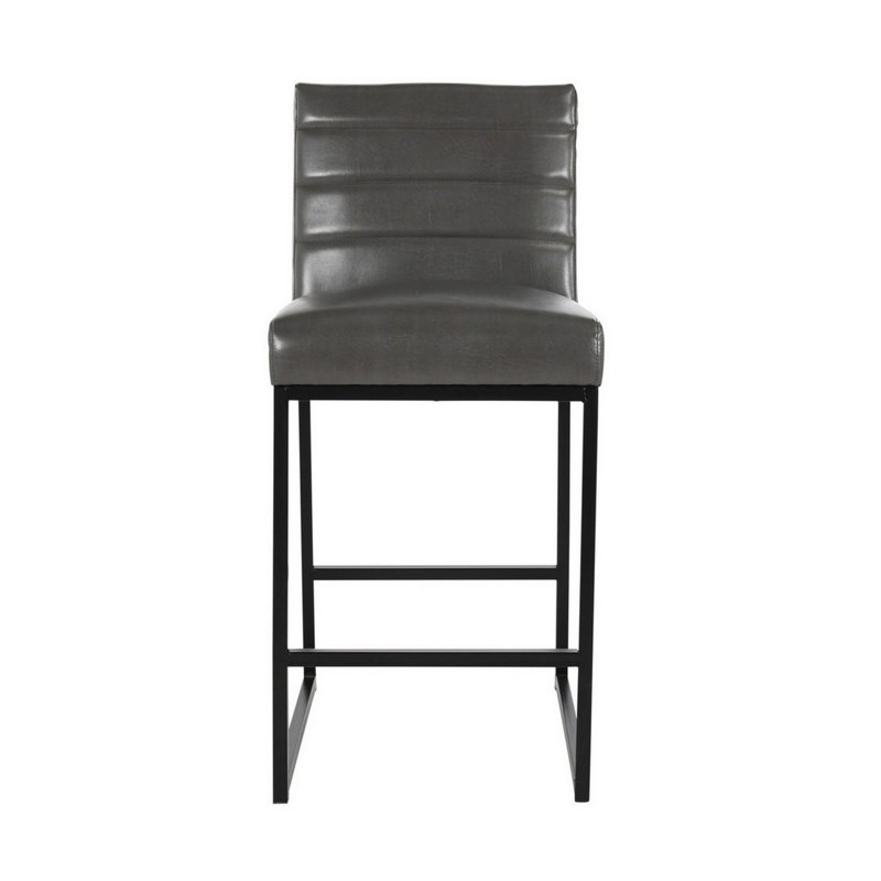 Zaahid Upholstered Counter Stool with Metal Frame, Counter Stool (26" Seat Height), Gray