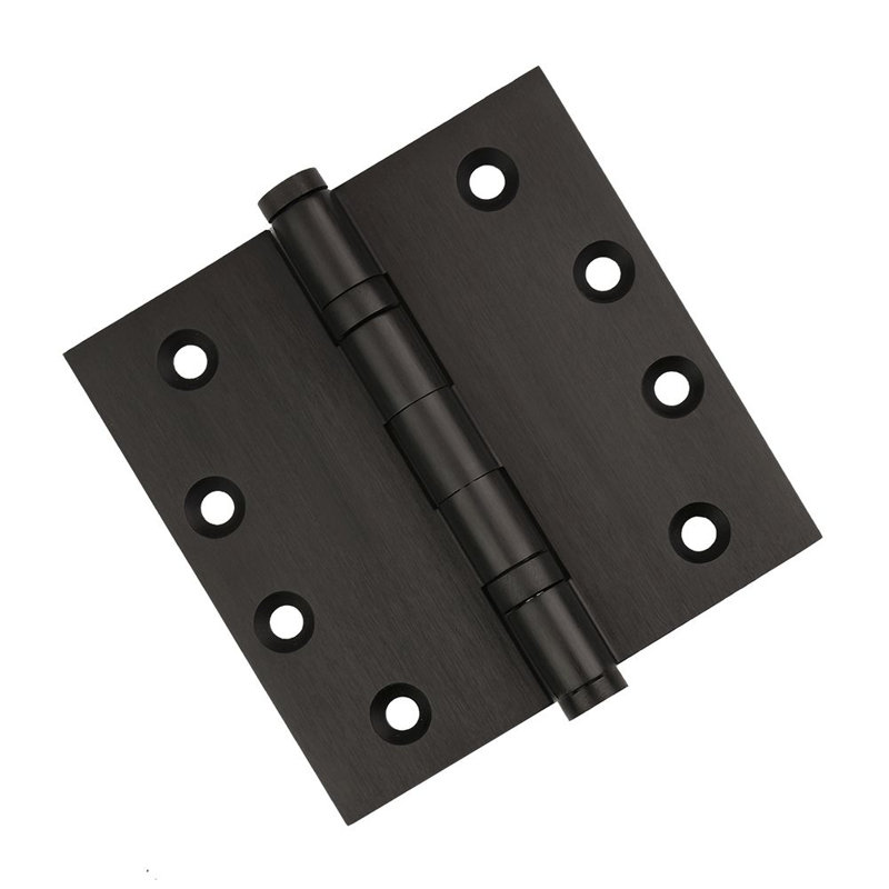 Charnière de porte simple à roulement à billes en laiton massif H 4 po x l 4 po, Bronze huilé