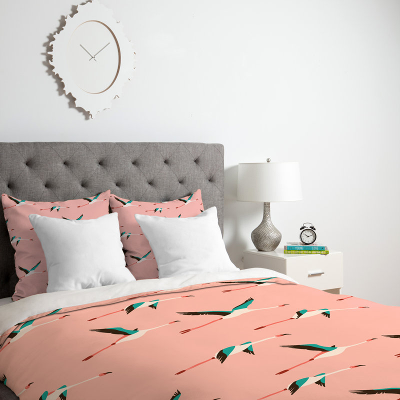Housse de couette simple Holli Zollinger Flamingo, Housse de couette pour grand lit