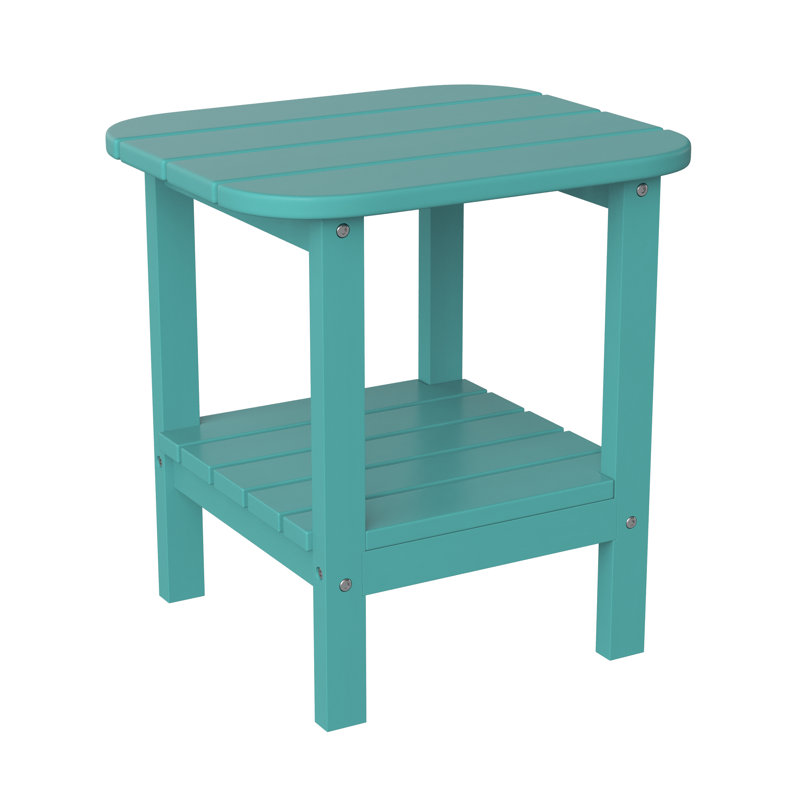Collis Rectangular Outdoor Side Table , 17'' in. W 17'' in. D, Blue