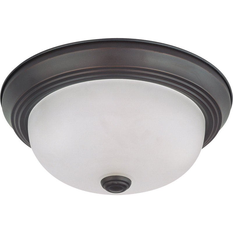 Plafonnier encastré 2 lumières Toulon, Bronze acajou, H 5,38 po x l 5,38 po x P 13,13 po