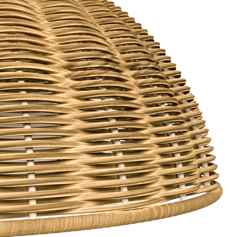 Plafonnier semi-encastré en rotin tressé à 1 lumière 12 po Bijolle pour salon / chambre à coucher, Doré
