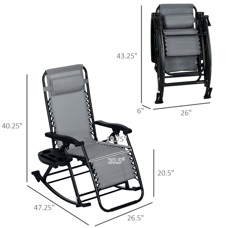 Outdoor Metal Chaise Lounge Set, Gray