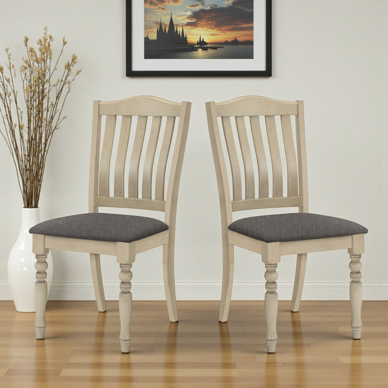Tribeca Solid Wood and Gray Fabric Dining Chair, 38.86'' H X 18.60'' W X 20.96'' D
