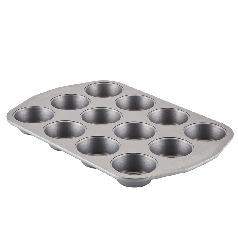 Circulon Bakeware Nonstick Muffin Pan / Cupcake Pan, 12-Cup, Gray