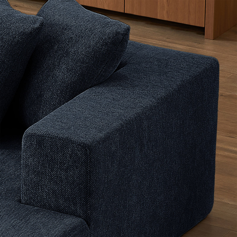 Ensemble de canapé modulaire en U Chenille, H 31,5 po x l 128 po x P 61,02 po, Chenille bleu