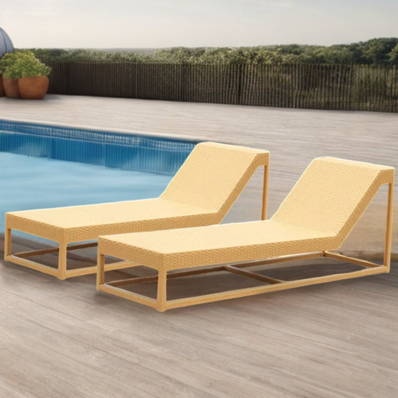 Outdoor Wicker Chaise Lounge