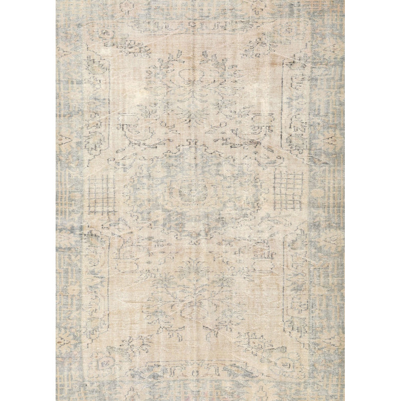 Tapis gris/crème traditionnel Parlier, Rectangle 3 pi x 5 pi