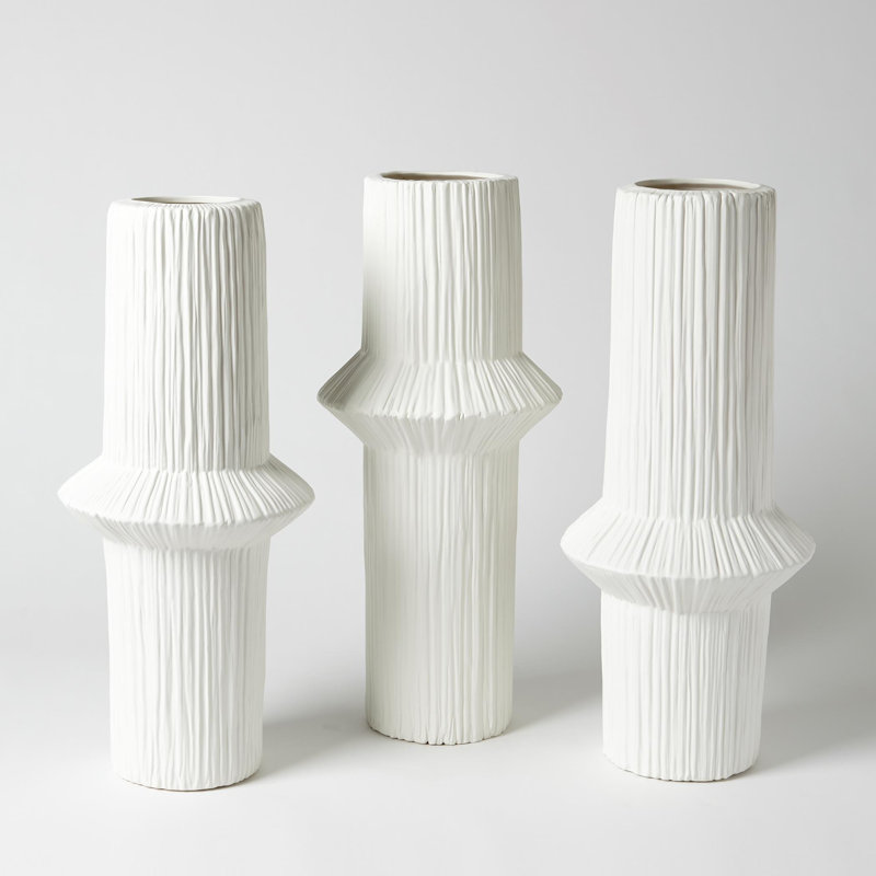 Ascending Ring Vase-Matte White-High