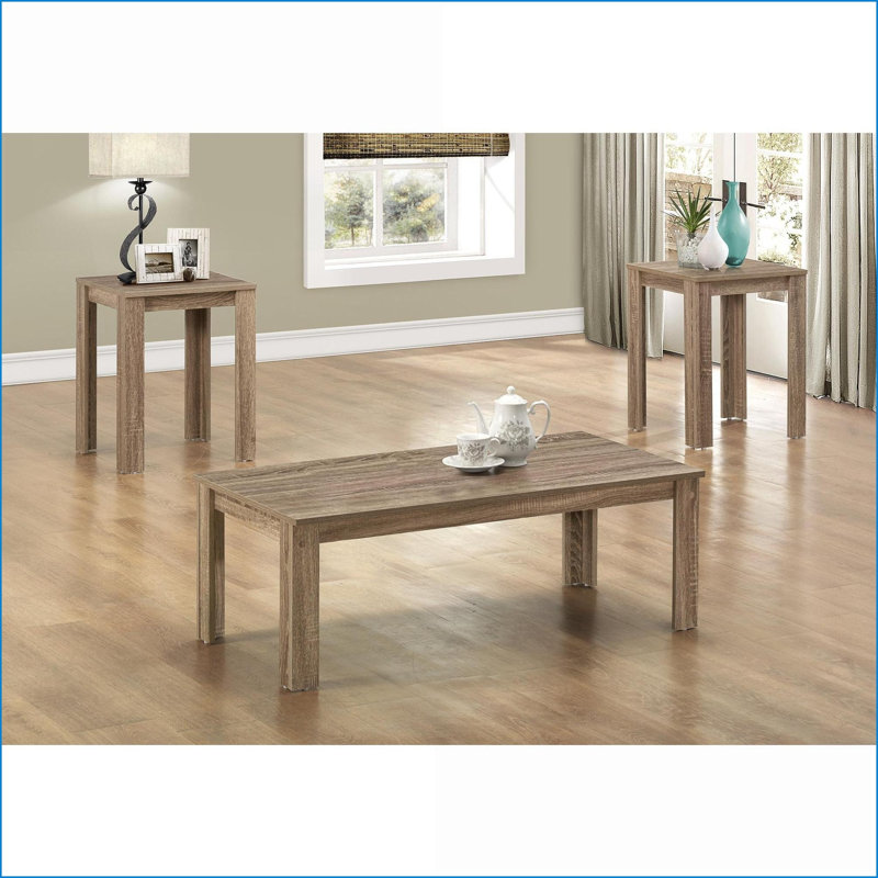 Ensemble de tables basses 3 pièces Brown, Naturel