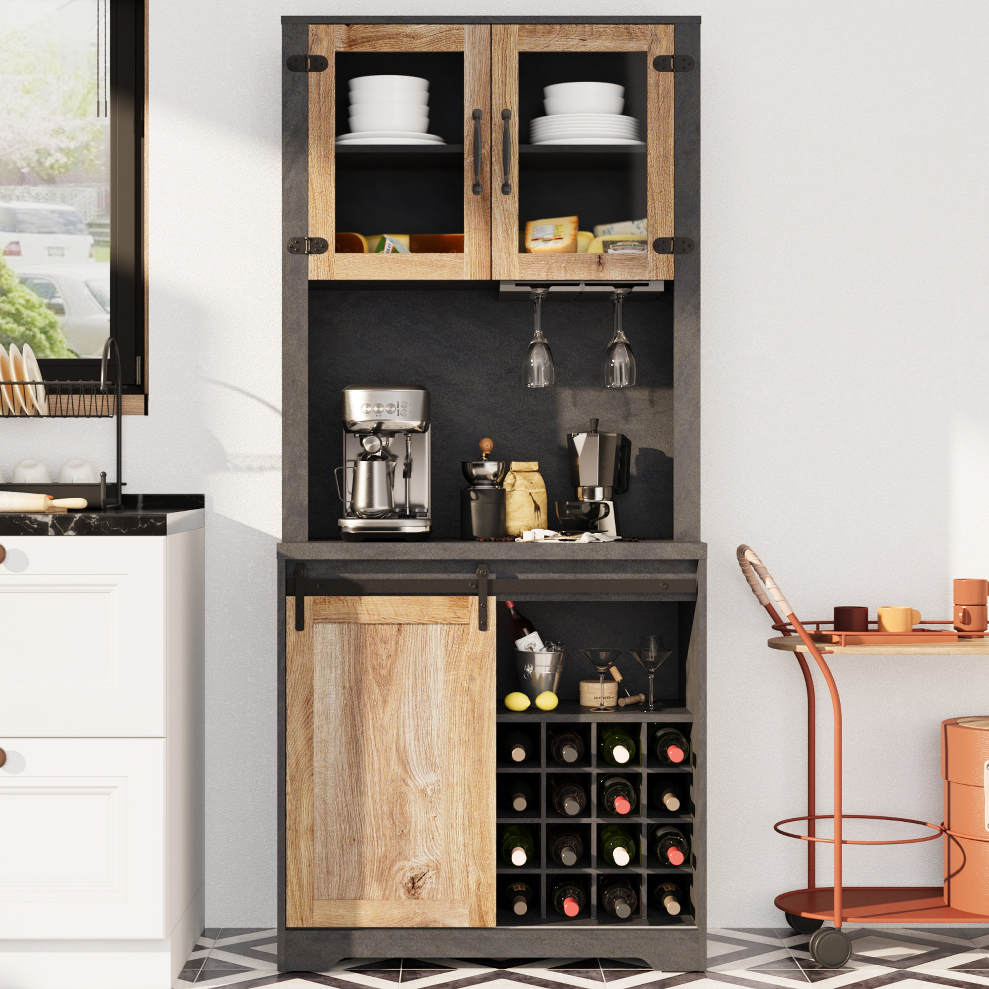 Gracie Oaks Shaunta 31.5 Bar Cabinet | Wayfair