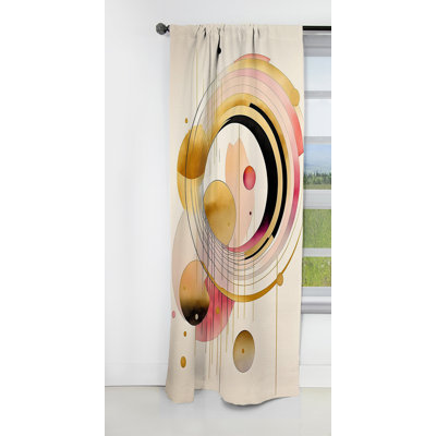 Colourful Circular Abstract II - Abstract Curtain - Blackout Geometric Curtain - 1 Panels