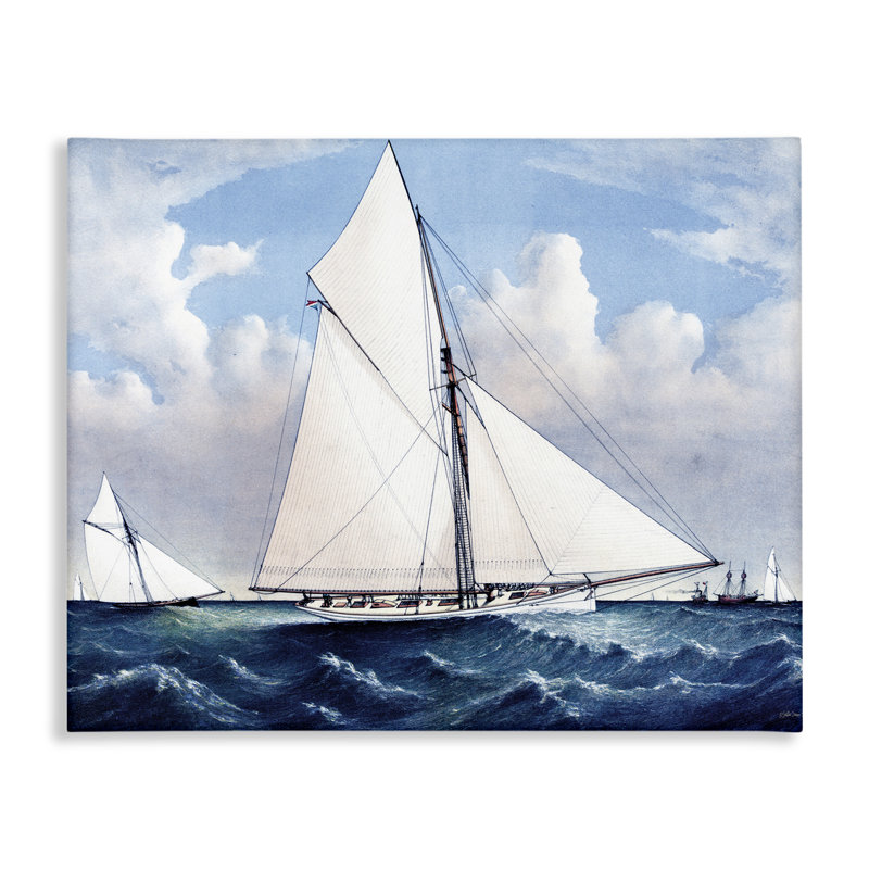 «Ship on Turbulent Waters», art mural sur toile, design par Stellar Design Studio, H 16 po x l 20 po