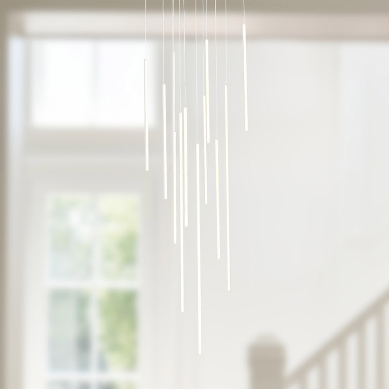 12 - Light LED Pendant, White