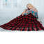 Jeté en chenille pour canapé-lit, carreaux Buffalo écossais noir et blanc, 60 x 80-94571969-94571970-94571979