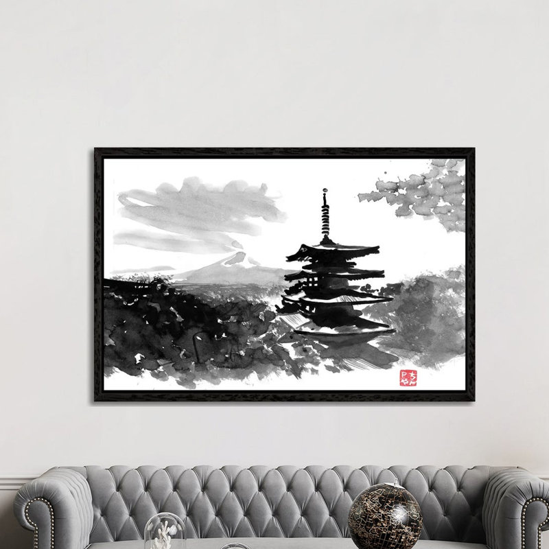 Temple by Péchane - Print on Canvas, Black Framed, 152.5 cm H x 101.5 cm W