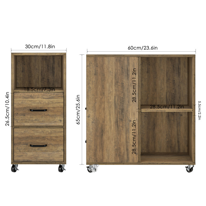 Wheel End Table, Brown