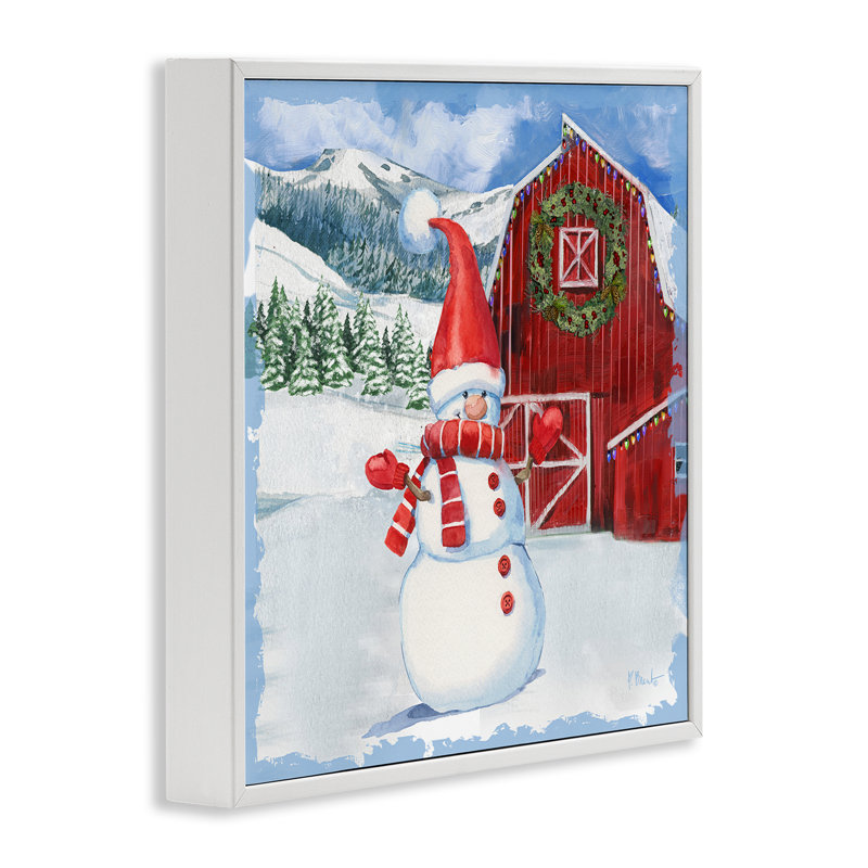 «Frosty Barn Snowman», estampe numérique, conception de Paul Brent, H 12 po x l 12 po