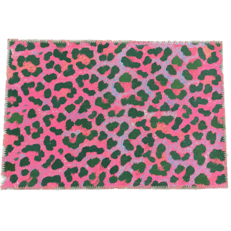 Animal Print Area Rug, Fushia, Rectangle 1'8" x 2'6"