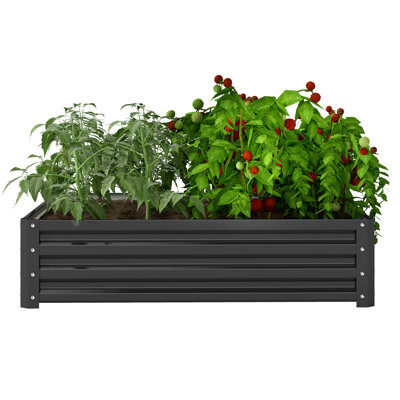 Spacious Steel Planters 4 X 4 Ft Modern Raised Bed For Outdoor Home
