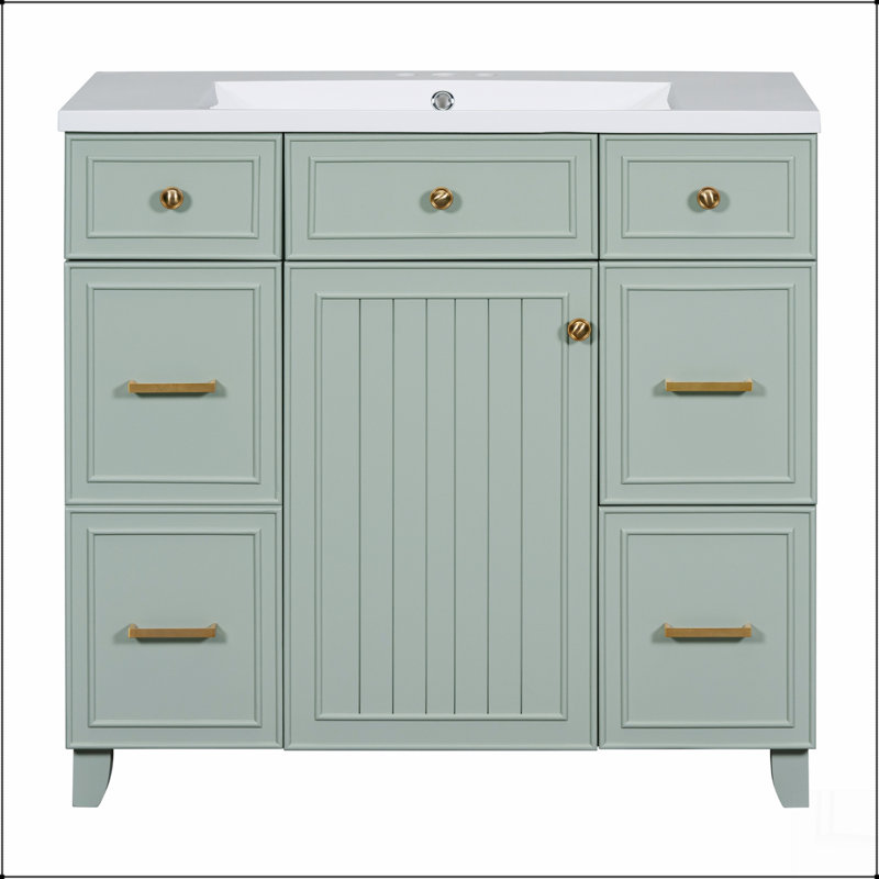 Ensemble de meuble-lavabo vert 36 "avec lavabo