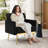 Velet Tufted Armchair With Gold Metal Legs-1602172586
