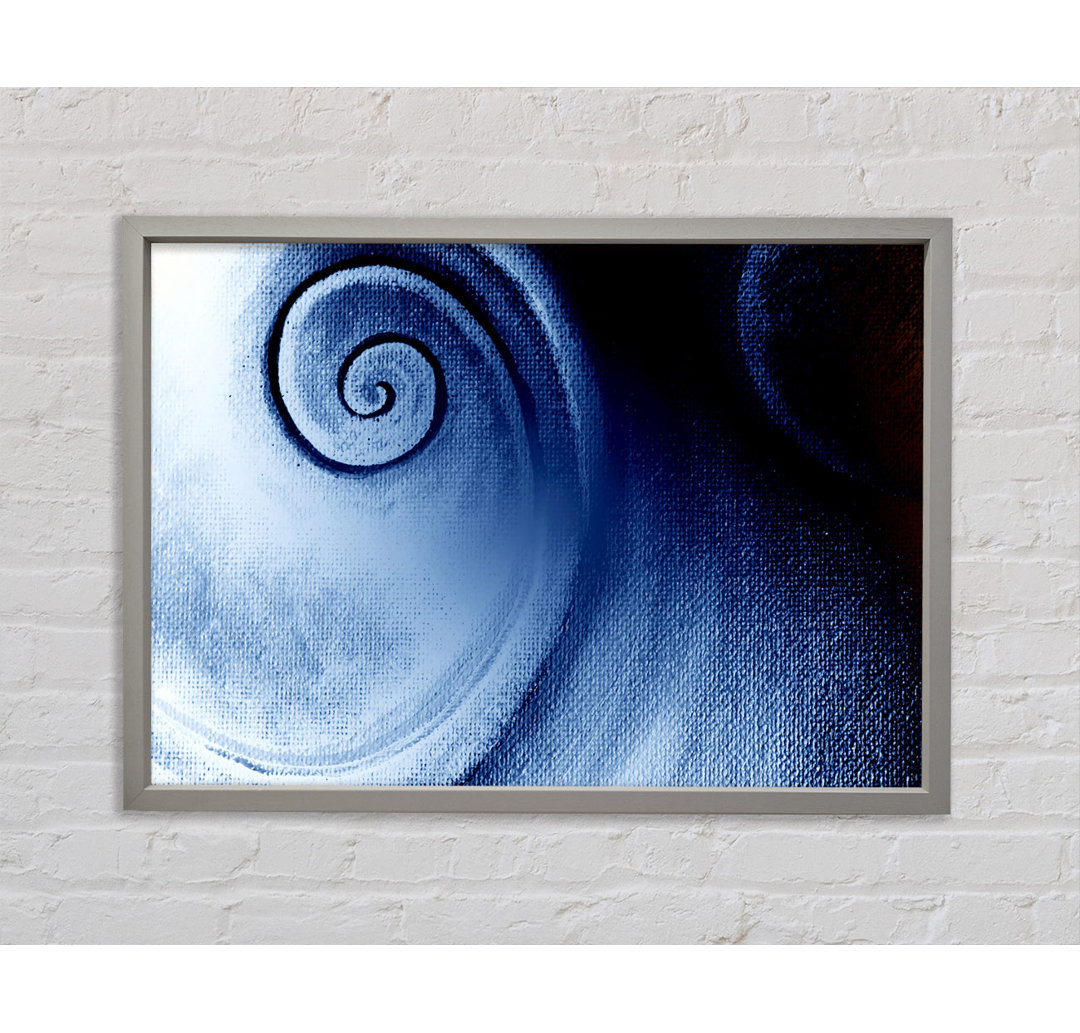 Gerahmtes Leinwandbild Steel Blue Swirl